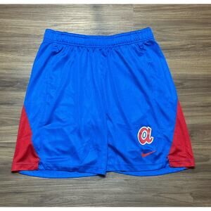 Nike Cooperstown Collection MLB Atlanta Braves Training Shorts Blue Men’s Sz L
